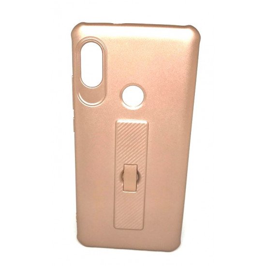 Capa De Silicone Motomo Con Anillo De Dedo Para Xiaomi Redmi Note 5 Rosado / Dourado